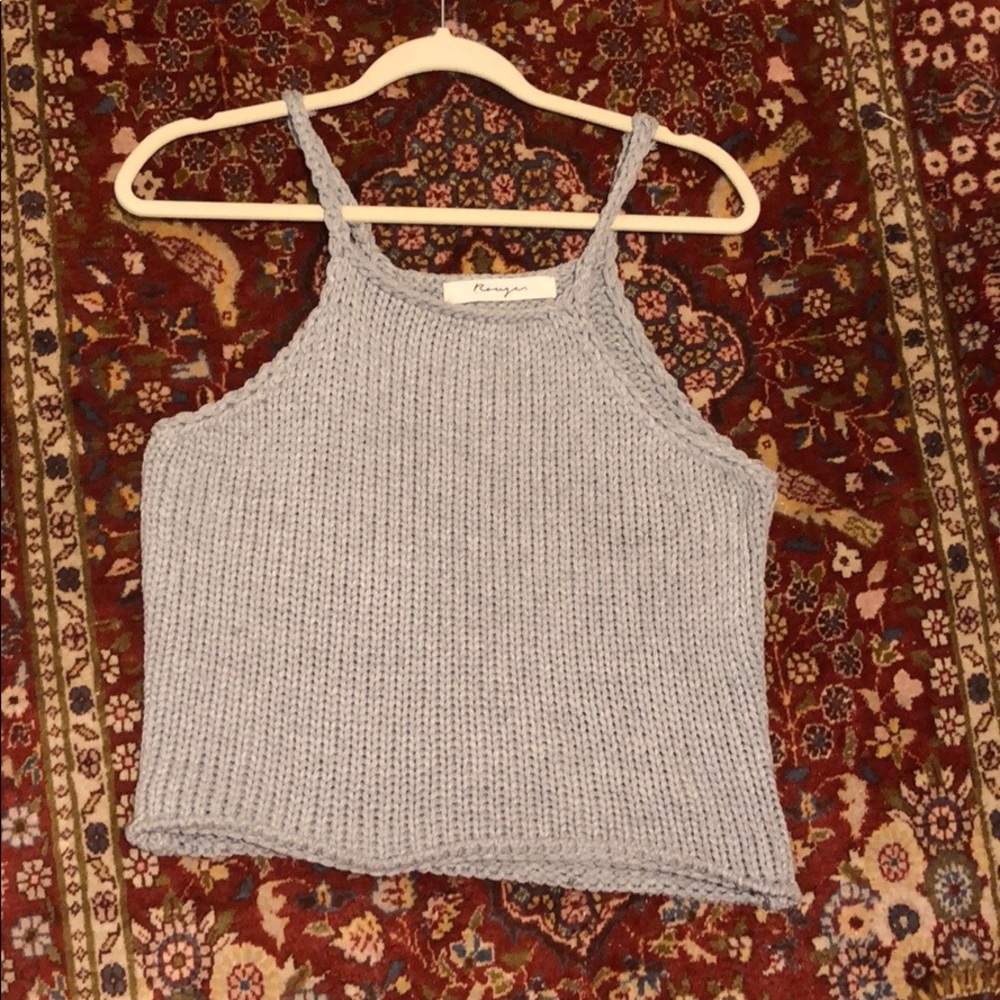Gray knit tank